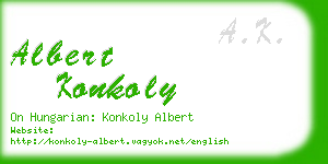 albert konkoly business card